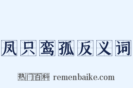 凤只鸾孤反义词是什么意思的图片